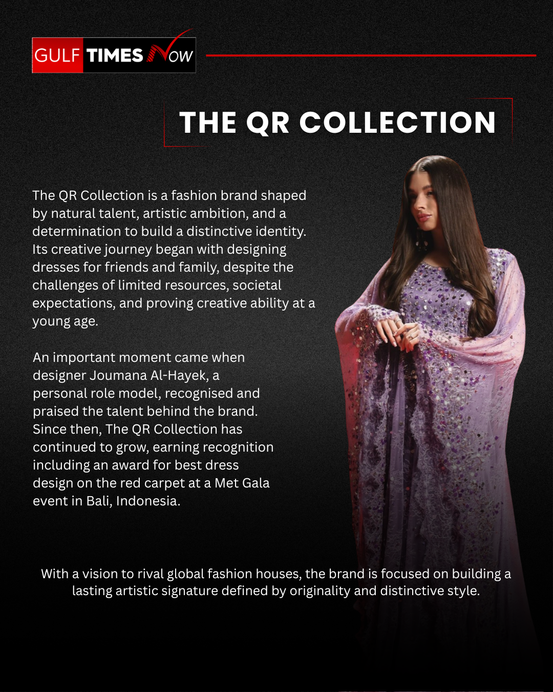 The QR Collection, a UAE-based fashion brand building an international couture label