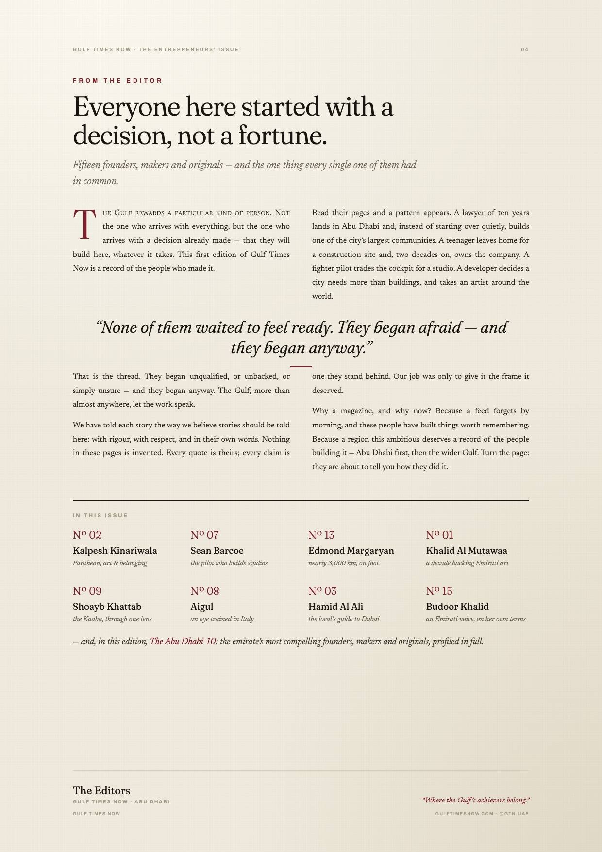 The Entrepreneurs’ Issue, page 4