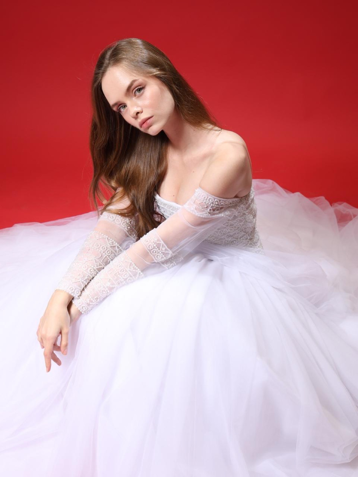 A model wearing a design from The QR Collection